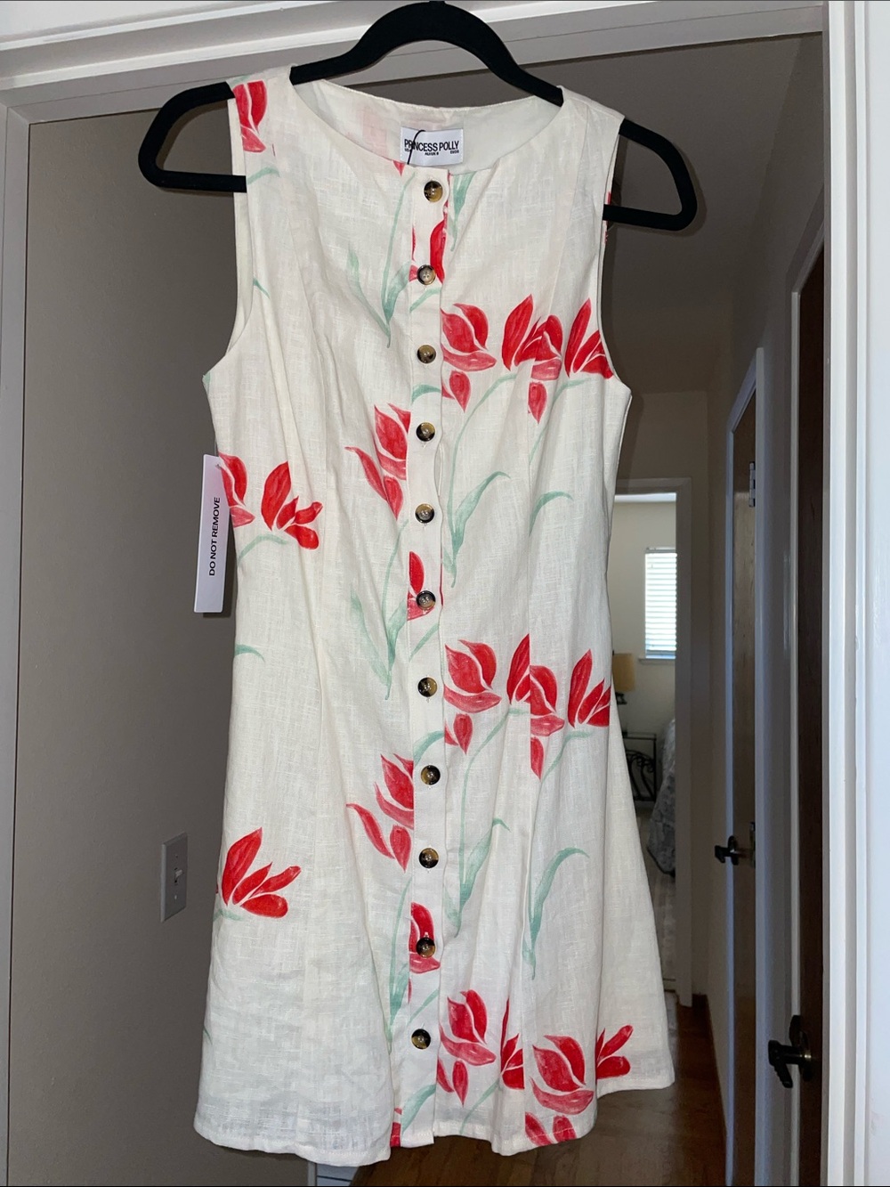 Princess Polly Dolly Linen Floral Dress